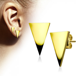 Clous d'oreille triangles en acier dor