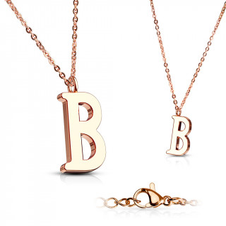 Collier Alphabet en acier cuivr - lettre B