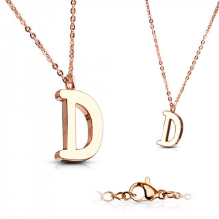 Collier Alphabet en acier cuivr - lettre D