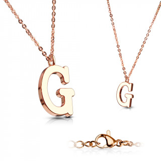 Collier Alphabet en acier cuivr - lettre G