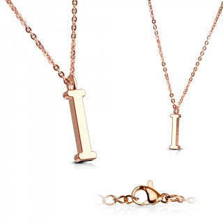 Collier Alphabet en acier cuivr - lettre I