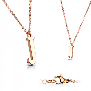 Collier Alphabet en acier cuivr - lettre J