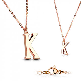 Collier Alphabet en acier cuivr - lettre K