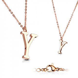 Collier Alphabet en acier cuivr - lettre Y