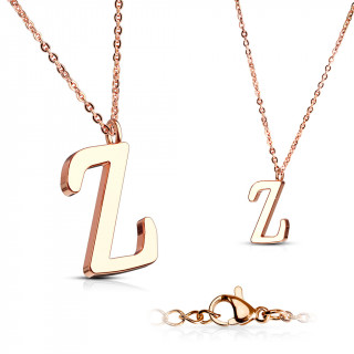 Collier Alphabet en acier cuivr - lettre Z
