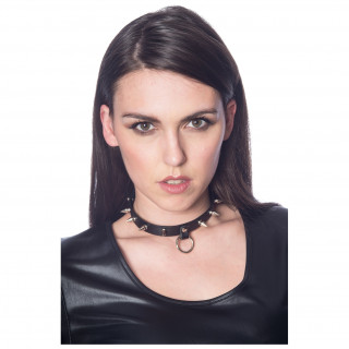 Collier chocker noir "LUCIFER SPIKE" - Banned