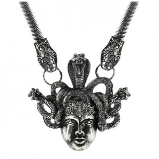 Collier gothique argent  tte de gorgone Mdusa - Restyle