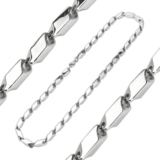Collier homme acier à maille prisme