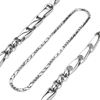 Collier homme en acier à maille fuselée