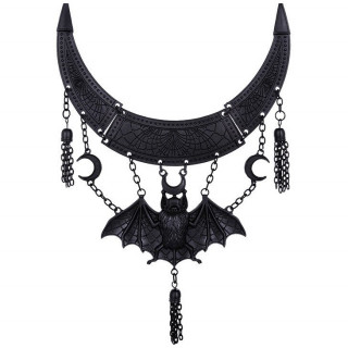 Collier noir style oriental  chauve-souris - Restyle