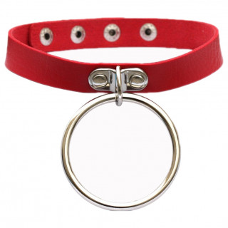 Collier rouge  gros anneau "LUNA CHOCKER" - Banned