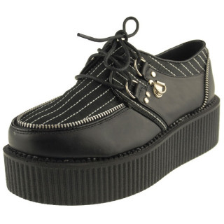 Creepers femme goth-rock noires ZIPPER - Industrial Punk