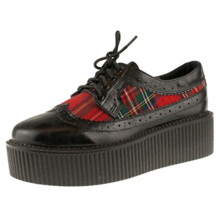 Creepers femme gothiques tartan rouge - Industrial Punk