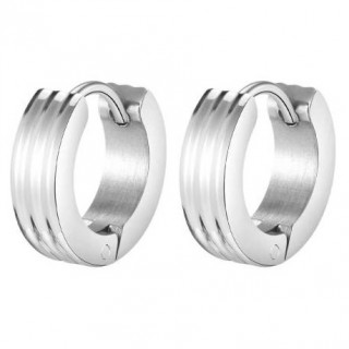 Cr�oles homme rainur�es en acier (paire)