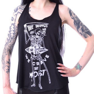 Dbardeur femme goth-rock  squelette tenant une faux  - Heartless