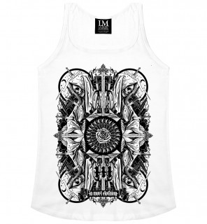 Dbardeur femme gothique Four Skulls Tank (B/W) - LA Mort Clothing