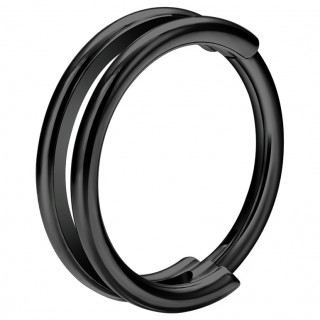 Double anneau Titane noir � charni�re clicker (l�vre, nez, oreille...)