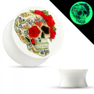 Ecarteur plug blanc fluorescent  "crane de sucre" et roses rouges