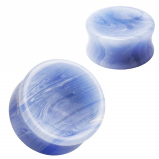 Ecarteur plug en Agate bleue (synthtique)