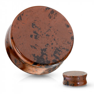 Ecarteur plug en Obsidienne acajou (mahogany)