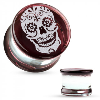 Tunnel D'oreille En Verre Spiralé Tata Gisèle - Lot De 3 Couleurs (Noir, Rouge, Blanc) - Diamètre 5 à 16mm