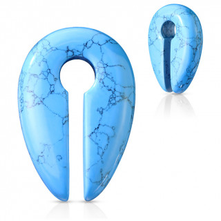 Ecarteur poids d'oreille style trou de cl en pierre de Turquoise