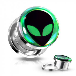 Ecarteur Tunnel acier à Alien Roswell sur fond vert