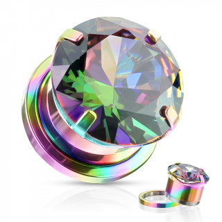 Ecarteur Tunnel acier Arc en ciel à large zirconium Vitrail Medium