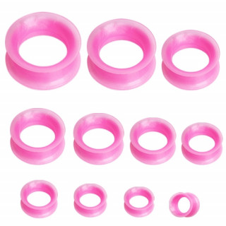 Ecarteur tunnel en silicone rose aspect nacr