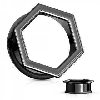 Ecarteur tunnel hexagonal noir en acier