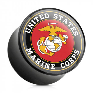 Ecarteur type plug noir  logo U.S. Marine