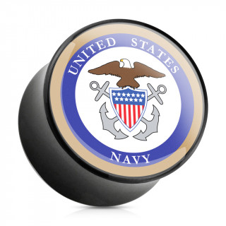 Ecarteur type plug noir  logo U.S. Navy