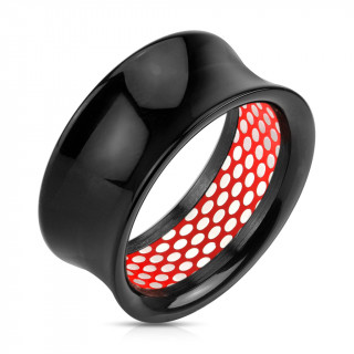 Ecarteur type tunnel noir  intrieur rouge  pois