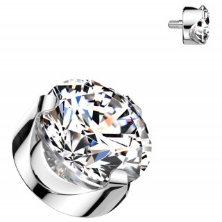 Embout de piercing en Titane  zirconium griff Clair (pour tige  filetage interne)