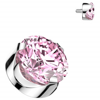 Embout de piercing en Titane  zirconium griff Rose (pour tige  filetage interne)