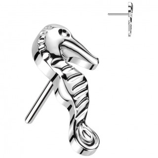 Embout de piercing Hippocampe en Titane (pour tige push-in)