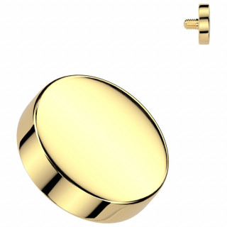 Embout disque dor� en Titane pour piercing (pour tige filetage interne)