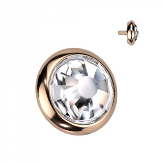 Embout disque piercing cuivré en Titane à cristal Vitrail Medium (pour tige filetage interne)