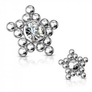 Embout microdermal étoile de bulles inox