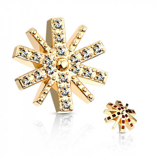 Embout microdermal flocon de neige strass - Dor