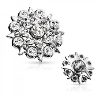 Embout microdermal style floral pav de strass