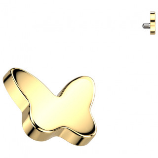 Embout papillon dor en Titane pour piercing (pour tige filetage interne)