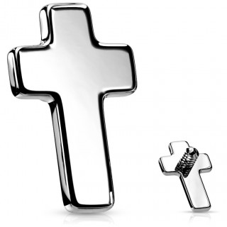 Embout piercing croix Argentée en acier (pour filetage interne)