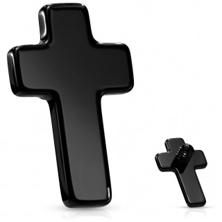 Embout piercing croix Noire en acier (pour filetage interne)