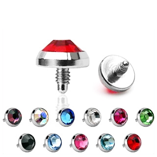 Embout piercing microdermal dme plat serti en acier