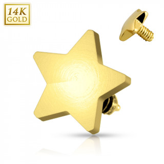 Embout piercing microdermal à étoile en or 14 carats