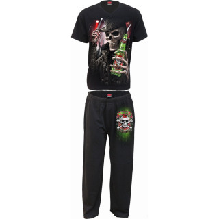 Ensemble pyjama homme 4 pices  squelettes tenant une bire