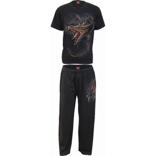 Ensemble pyjamas homme 4 pices  dragon dchirant le vtement