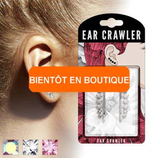 Epingles d'oreilles cuivrées à 7 strass asymétriques (Paire)