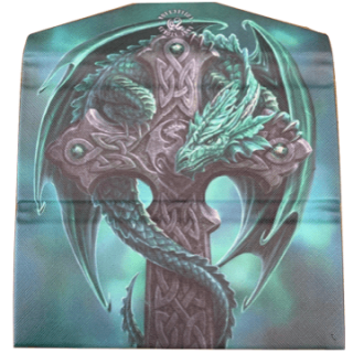 Etui  lunettes pliable "Woodland Garden"  dragon et croix - Anne Stokes